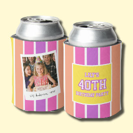 Porta-lata Foto do 40º Aniversário Faixa Brilhante