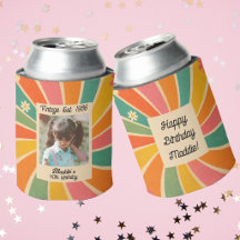 Foto Personalizada de Aniversário Colorida Vintage