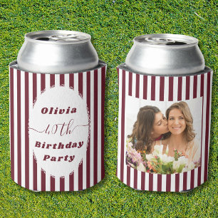 Porta-lata Foto Personalizada de Aniversário de 40 anos com L