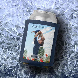 Porta-lata Foto personalizada do primeiro pai feliz