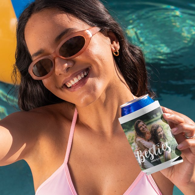 Porta-lata Foto personalizada dos melhores amigos (Criador carregado)