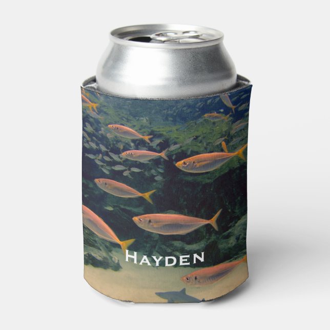 Porta-lata Foto personalizada subaquática de peixe rosa (Can Front)