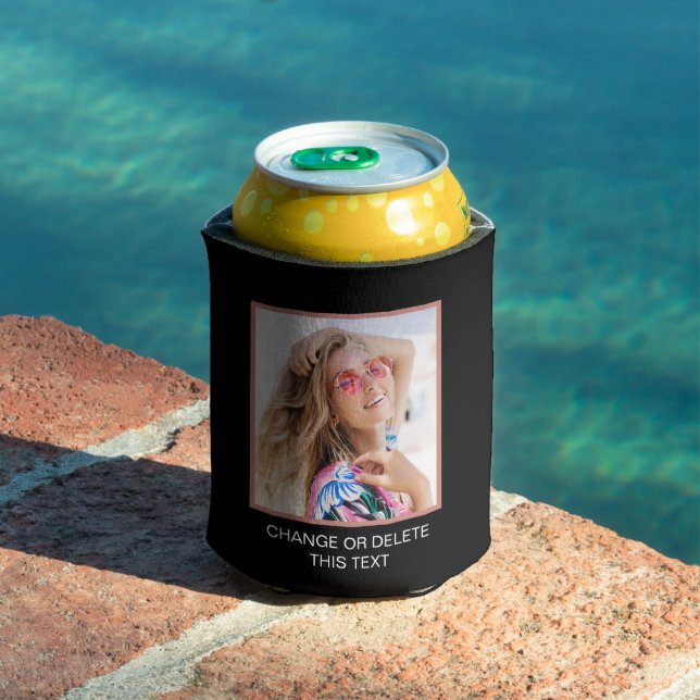 Porta-lata Foto personalizada | texto personalizado pode resf (Piscina in situ)
