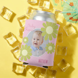 Porta-lata Foto Rosa Simples Chá de fraldas Daisy