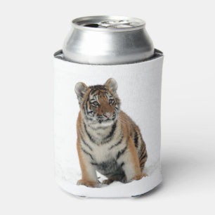 Porta-lata Fotografia de um Filhote de Tigre na Neve