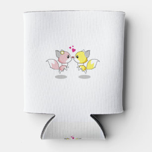 Porta-lata Fox Love Kiss Animal Fofo Design