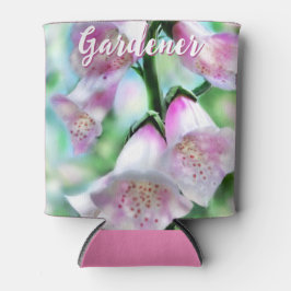 Porta-lata Foxglove Flowers Floral Pink Garden Personalized