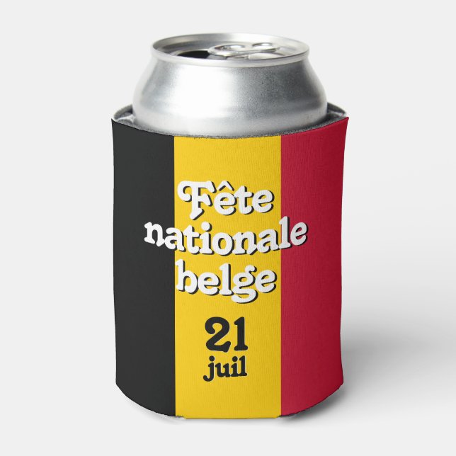 Porta-lata França Fête nationale belge Bandeira belga (Can Front)