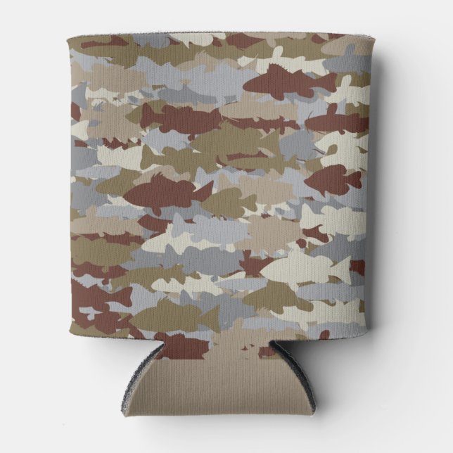 Porta-lata Frenesi de Peixes Camuflagem Marrom (Frente)