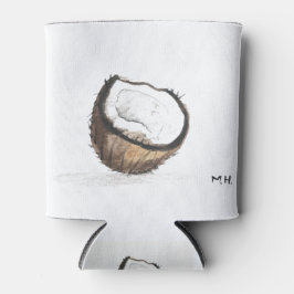 Porta-lata Fruta de coco, aquarela tropical aquarela vegana