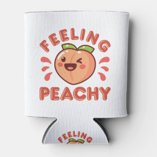 Porta-lata Fruta de pêssego feliz Kawaii