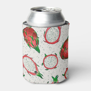 Porta-lata Fruta do dragão vermelho em branco