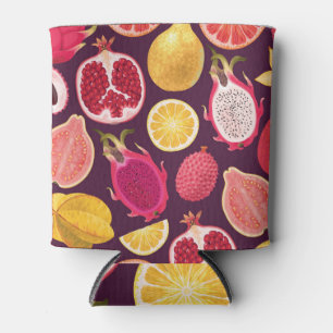 Porta-lata Fruta exótica: padrão transparente colorido