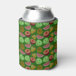 Porta-lata Fruta tropical sem costura e fundo verde