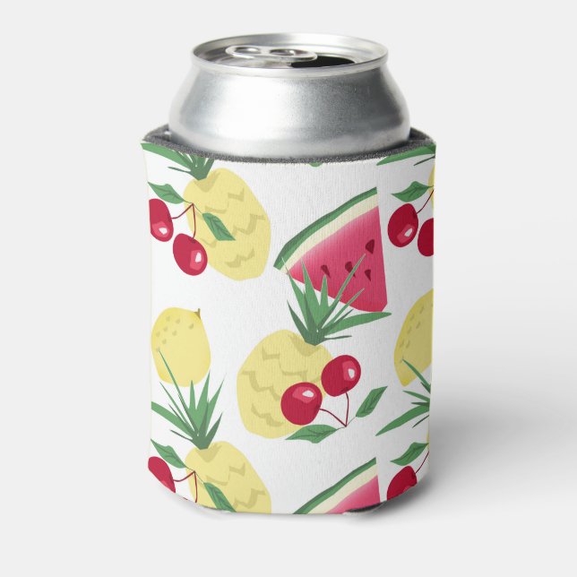 Porta-lata Frutas brilhantes e bagas em branco. (Can Back)