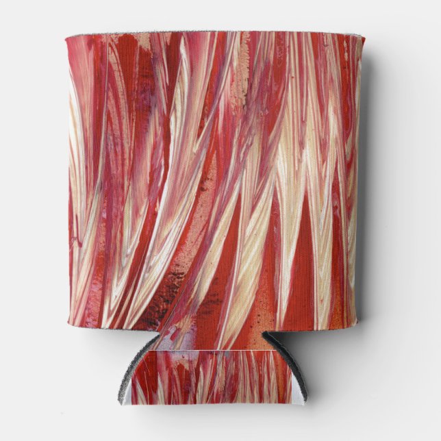 Porta-lata Fuchsia Feather Fringe (Frente)