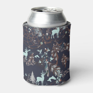 Porta-lata Fulgor no teste padrão tribal do boho escuro da