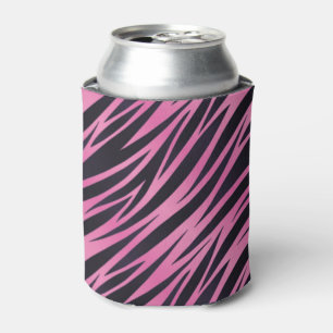 Porta-lata Fundo cor-de-rosa da listra da zebra