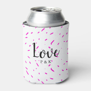 Porta-lata Fundo de nome de amor abstrato rosa minimalista si
