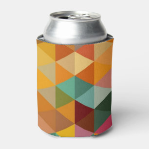 Porta-lata Fundo do Padrão de Triângulos de Vintagem.