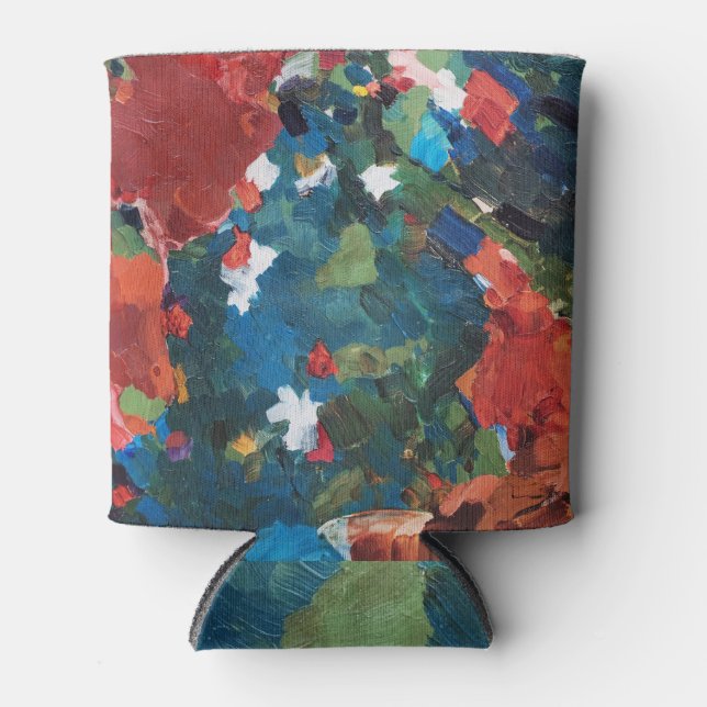 Porta-lata Fundo Pintado em abstrato acrílico. (Frente)