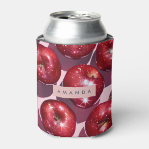 Porta-lata Fundo Rosa de Maçã Vermelha Espumante Personalizad
