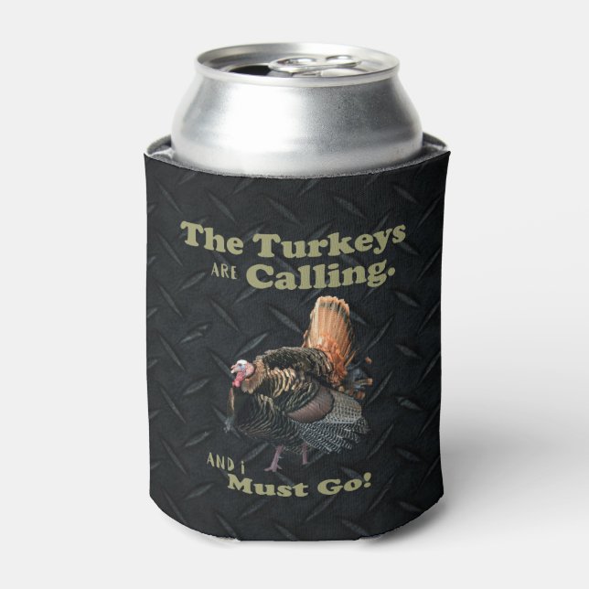 Porta-lata Funny Wild Turkey Caçando Quote Beer Cooler (Can Front)
