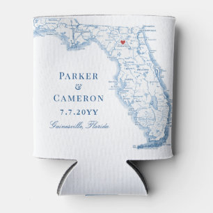 Porta-lata Gainesvill Florida Map Elegante Weding Favor Drink