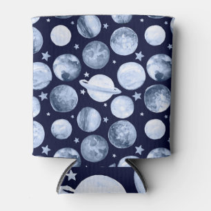 Porta-lata Galáxia Espacial: Ilustração Planetária Watercolor