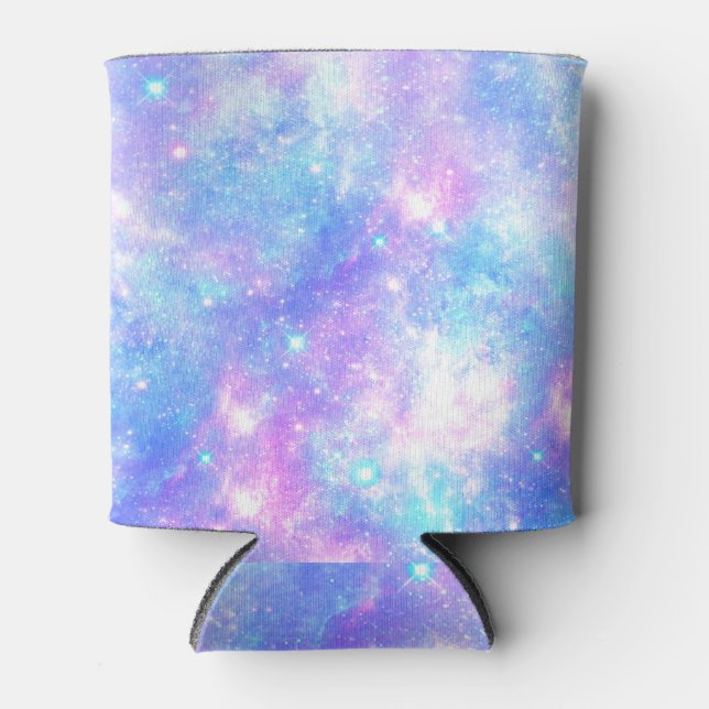 Porta-lata Galáxia Mágica: Impressão de Estrela Azul Rosa (Frente)