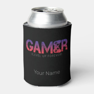 Porta-lata Gamer Level Up Forever Vintage Gamepad Design
