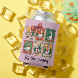 Porta-lata Ganso de Natal Vintage Retro É a Temporada