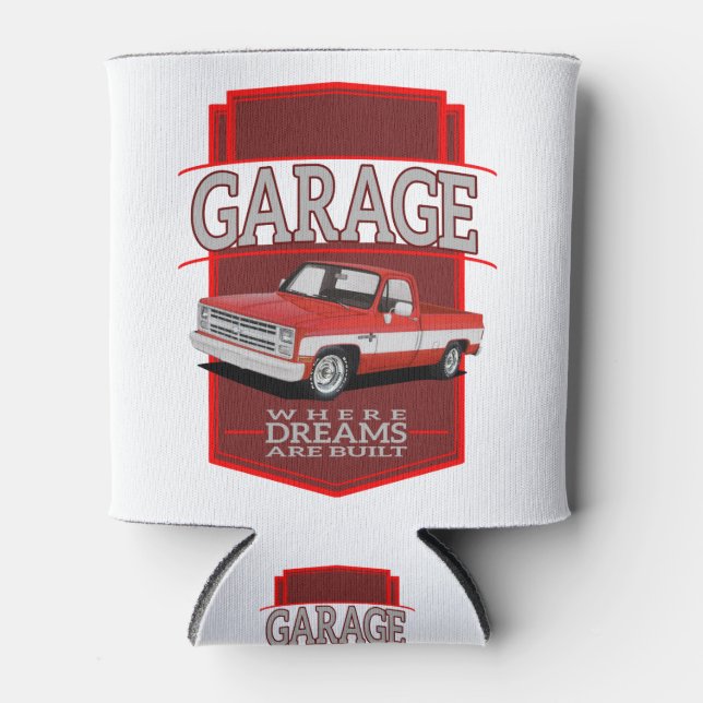Porta-lata garagem retrô personalizada c10 (Frente)