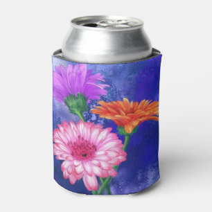 Porta-lata Garganta Gerberas de Três Cores - Desenho de Arte