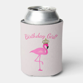 Porta-lata Garota Flamingo Crowingo Birthday Pode Resfriar