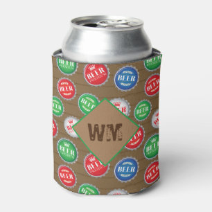 Porta-lata Garrafa de cerveja Artesanato Beer Drinker Monogra