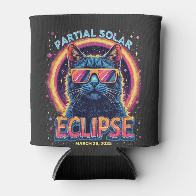 Porta-lata Gatinho Gato Parcial Eclipse Solar 2025 (Frente)