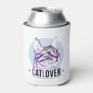 Porta-lata Gatinho rosa e preto