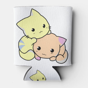Porta-lata gatinhos desenho animado acariciar gatos fofos