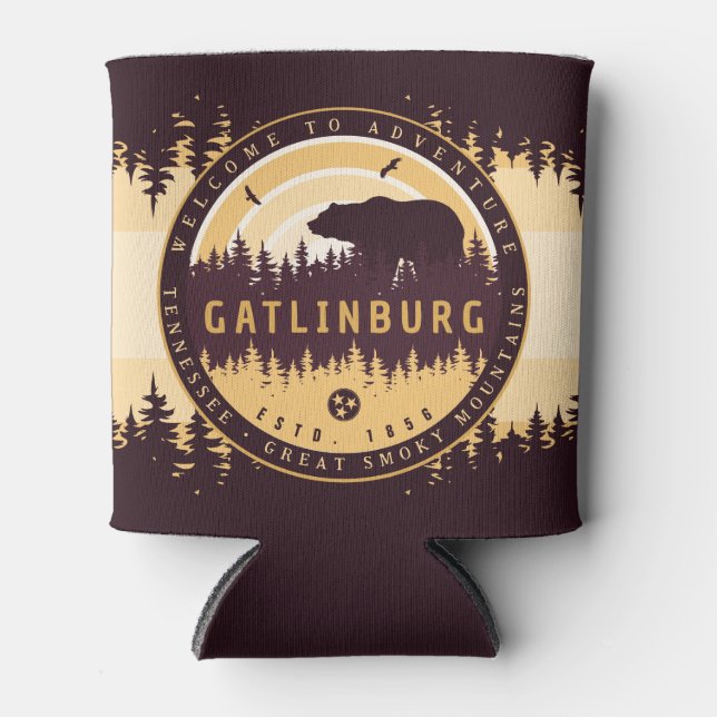 Porta-lata Gatlinburg Tennessee Bear Pine Nature (Frente)