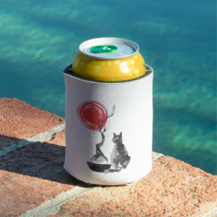 Porta-lata Gato com Bonsai e Cota Buda
