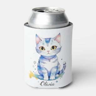 Porta-lata Gato de aquarela (gatinho) design