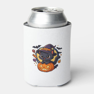 Porta-lata Gato de Bruxas Bonitas em Pumpkin � Arte do Hallow