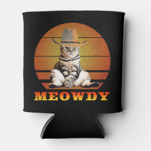 Porta-lata Gato de Cowboy Engraçado