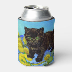 Porta-lata Gato de estilo Van Gogh com Sunflower