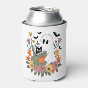 Porta-lata Gato do Livro de Leitura do Fantasma do Halloween