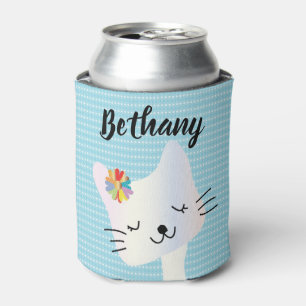 Porta-lata Gato e Flores Cutis Personalizados