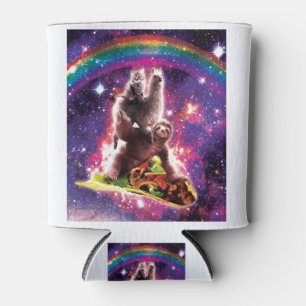 Porta-lata Gato espacial Llama Sloth Riding Taco