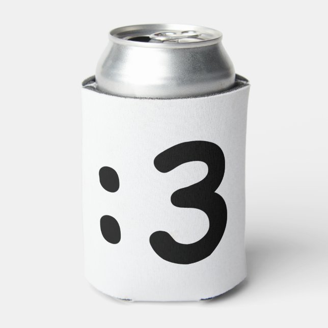 Porta-lata Gato Face Emoticon: 3 (Can Front)