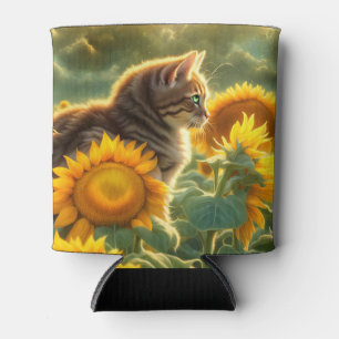 Porta-lata Gato Fofo e Girassol